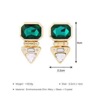 Kandiny - Green gemstone Earrings 00667