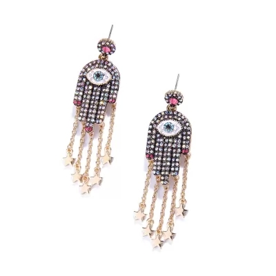 Kandiny - Eyes stars tassel long Earrings 00669