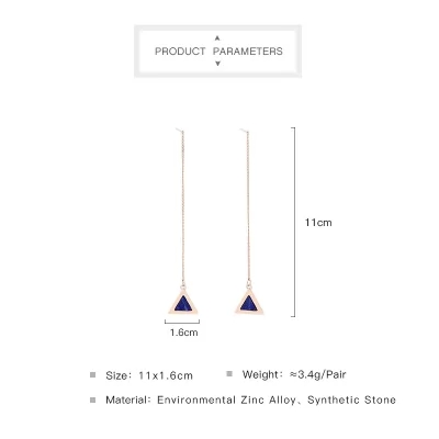 Kandiny - Sapphire triangle Earrings 00681