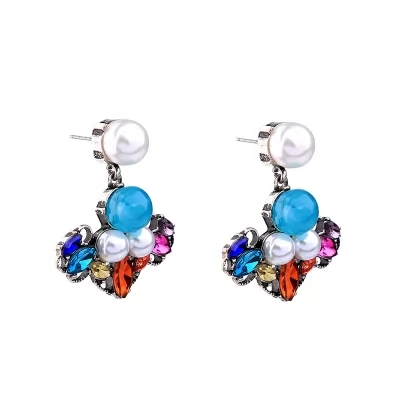 Kandiny - Diamond-studded colorful alloy Earrings 00692