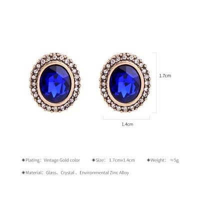 Kandiny - Sapphire crystal geometric stud Earrings 00729