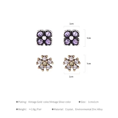 Kandiny - Simple purple diamond stud Earrings 00818