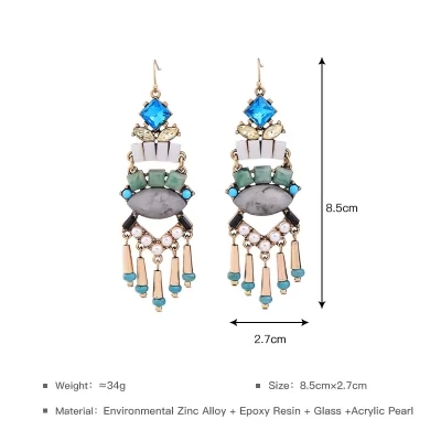 Kandiny - Long alloy exaggerated Earrings 00830