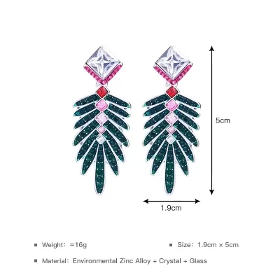 Kandiny - Vintage Diamond Christmas Tree Leaf Earrings 00836