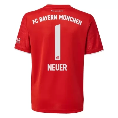 Kinder Fußball Manuel Neuer #1 Heimtrikot Rot Trikot 2020/21 Hemd