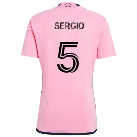 Kandiny Kinder Sergio Busquets #5 Rosa Heimtrikot Trikot 2024/25 T-Shirt