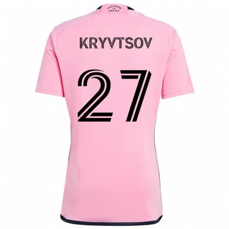 Kandiny Kinder Sergiy Kryvtsov #27 Rosa Heimtrikot Trikot 2024/25 T-Shirt