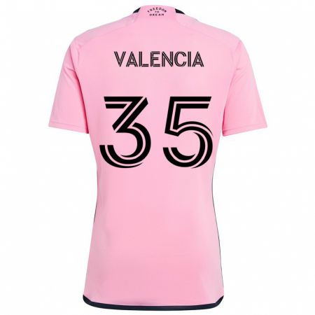 Kandiny Kinder Felipe Valencia #35 Rosa Heimtrikot Trikot 2024/25 T-Shirt