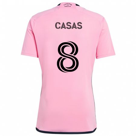 Kandiny Kinder Pep Casas #8 Rosa Heimtrikot Trikot 2024/25 T-Shirt