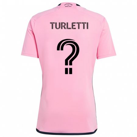 Kandiny Kinder Mateo Turletti #0 Rosa Heimtrikot Trikot 2024/25 T-Shirt