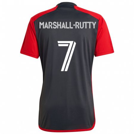 Kandiny Kinder Jahkeele Marshall-Rutty #7 Grau Rot Heimtrikot Trikot 2024/25 T-Shirt