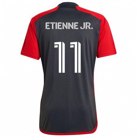 Kandiny Kinder Derrick Etienne Jr. #11 Grau Rot Heimtrikot Trikot 2024/25 T-Shirt