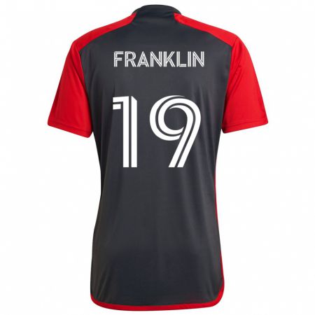 Kandiny Kinder Kobe Franklin #19 Grau Rot Heimtrikot Trikot 2024/25 T-Shirt