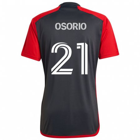 Kandiny Kinder Jonathan Osorio #21 Grau Rot Heimtrikot Trikot 2024/25 T-Shirt