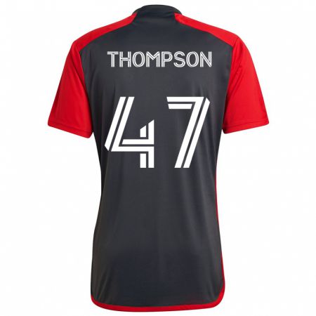 Kandiny Kinder Kosi Thompson #47 Grau Rot Heimtrikot Trikot 2024/25 T-Shirt