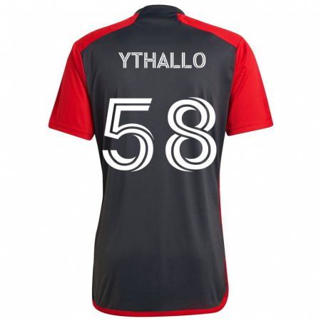 Kandiny Kinder Ythallo #58 Grau Rot Heimtrikot Trikot 2024/25 T-Shirt