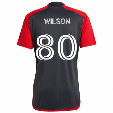 Kandiny Kinder Shafique Wilson #80 Grau Rot Heimtrikot Trikot 2024/25 T-Shirt