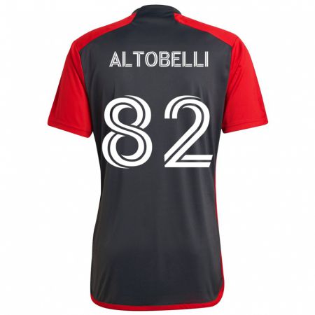 Kandiny Kinder Julian Altobelli #82 Grau Rot Heimtrikot Trikot 2024/25 T-Shirt