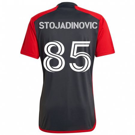 Kandiny Kinder Marko Stojadinovic #85 Grau Rot Heimtrikot Trikot 2024/25 T-Shirt