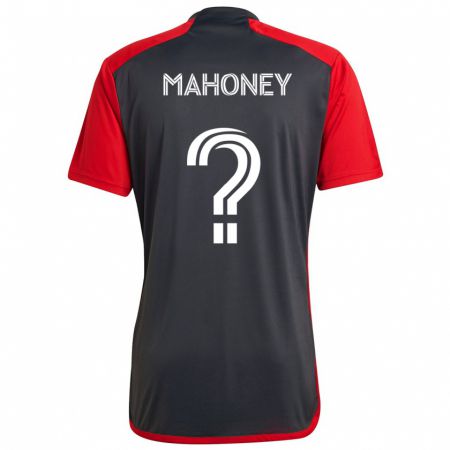 Kandiny Kinder Adrian Mahoney #0 Grau Rot Heimtrikot Trikot 2024/25 T-Shirt