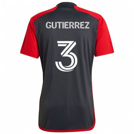 Kandiny Kinder Cristián Gutiérrez #3 Grau Rot Heimtrikot Trikot 2024/25 T-Shirt