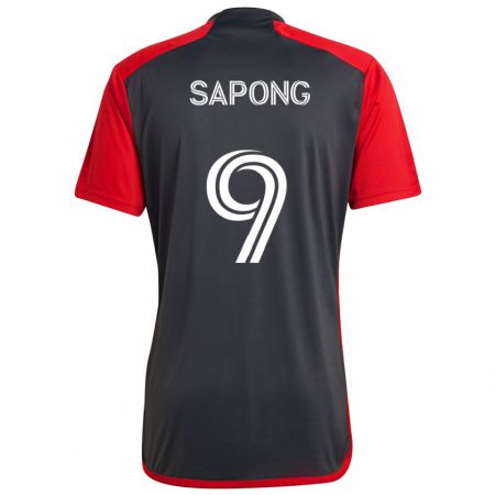 Kandiny Kinder C.j. Sapong #9 Grau Rot Heimtrikot Trikot 2024/25 T-Shirt