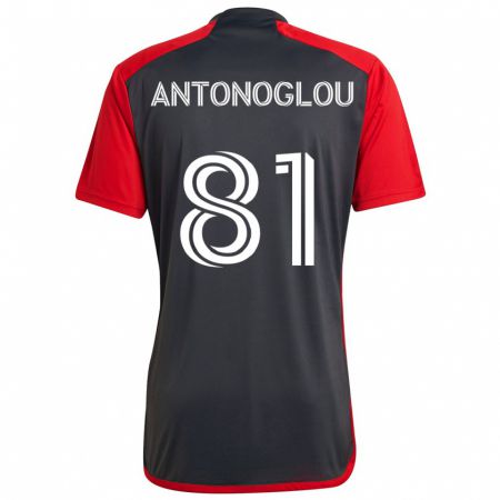 Kandiny Kinder Themi Antonoglou #81 Grau Rot Heimtrikot Trikot 2024/25 T-Shirt