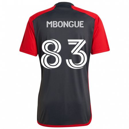 Kandiny Kinder Hugo Mbongue #83 Grau Rot Heimtrikot Trikot 2024/25 T-Shirt