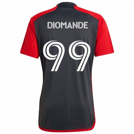 Kandiny Kinder Adama Diomande #99 Grau Rot Heimtrikot Trikot 2024/25 T-Shirt