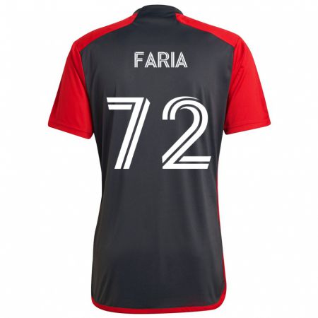 Kandiny Kinder Jordan Faria #72 Grau Rot Heimtrikot Trikot 2024/25 T-Shirt