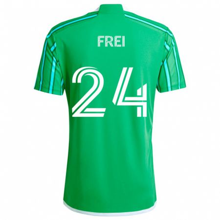 Kandiny Kinder Stefan Frei #24 Grün Weiß Heimtrikot Trikot 2024/25 T-Shirt