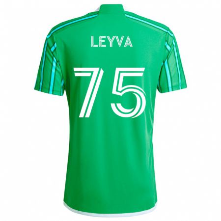 Kandiny Kinder Danny Leyva #75 Grün Weiß Heimtrikot Trikot 2024/25 T-Shirt