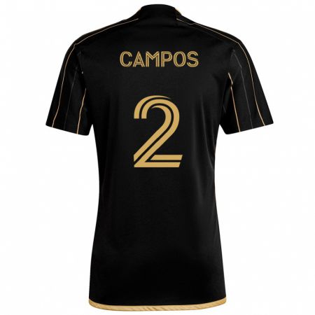 Kandiny Kinder Omar Campos #2 Schwarzes Gold Heimtrikot Trikot 2024/25 T-Shirt