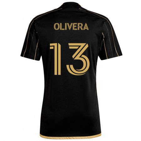 Kandiny Kinder Cristian Olivera #13 Schwarzes Gold Heimtrikot Trikot 2024/25 T-Shirt