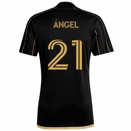 Kandiny Kinder Tomás Ángel #21 Schwarzes Gold Heimtrikot Trikot 2024/25 T-Shirt