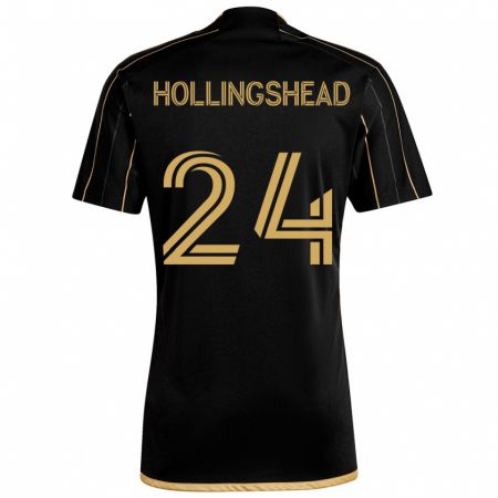 Kandiny Kinder Ryan Hollingshead #24 Schwarzes Gold Heimtrikot Trikot 2024/25 T-Shirt