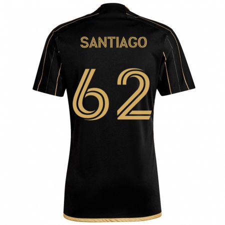 Kandiny Kinder Joshua Santiago #62 Schwarzes Gold Heimtrikot Trikot 2024/25 T-Shirt