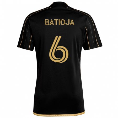 Kandiny Kinder Jeremy Batioja #6 Schwarzes Gold Heimtrikot Trikot 2024/25 T-Shirt