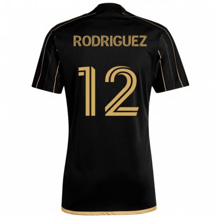 Kandiny Kinder Jeremi Rodríguez #12 Schwarzes Gold Heimtrikot Trikot 2024/25 T-Shirt