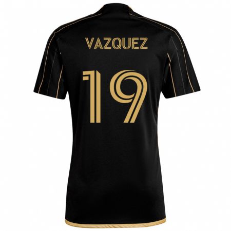 Kandiny Kinder Favian Vazquez #19 Schwarzes Gold Heimtrikot Trikot 2024/25 T-Shirt