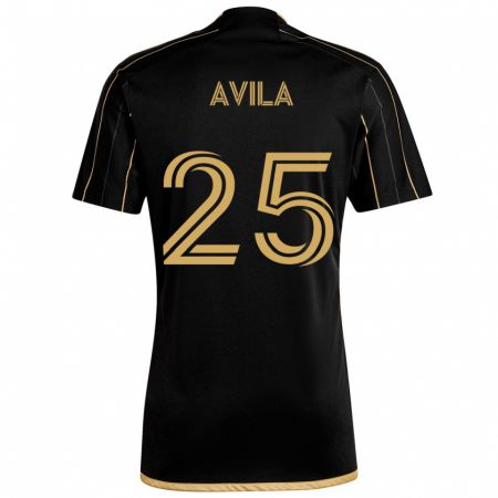 Kandiny Kinder Armando Avila #25 Schwarzes Gold Heimtrikot Trikot 2024/25 T-Shirt