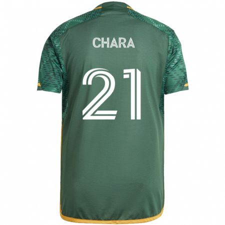 Kandiny Kinder Diego Chará #21 Grün Orange Heimtrikot Trikot 2024/25 T-Shirt