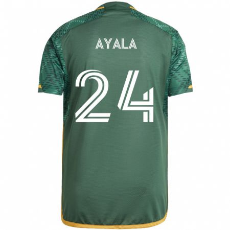 Kandiny Kinder David Ayala #24 Grün Orange Heimtrikot Trikot 2024/25 T-Shirt