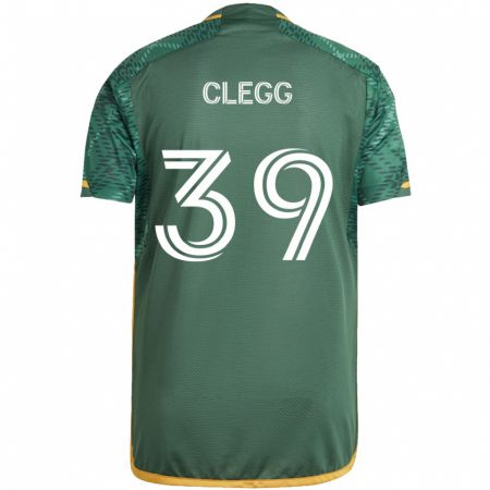 Kandiny Kinder Tyler Clegg #39 Grün Orange Heimtrikot Trikot 2024/25 T-Shirt