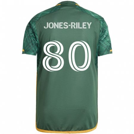 Kandiny Kinder Jaden Jones-Riley #80 Grün Orange Heimtrikot Trikot 2024/25 T-Shirt