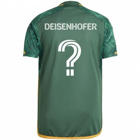 Kandiny Kinder Maximilian Deisenhofer #0 Grün Orange Heimtrikot Trikot 2024/25 T-Shirt