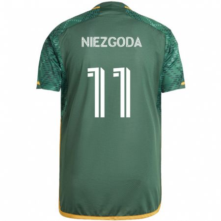 Kandiny Kinder Jaroslaw Niezgoda #11 Grün Orange Heimtrikot Trikot 2024/25 T-Shirt