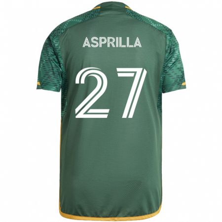 Kandiny Kinder Dairon Asprilla #27 Grün Orange Heimtrikot Trikot 2024/25 T-Shirt