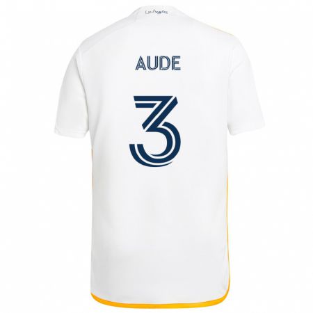 Kandiny Kinder Julián Aude #3 Weiß Gelb Heimtrikot Trikot 2024/25 T-Shirt