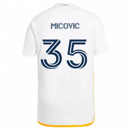 Kandiny Kinder Novak Micovic #35 Weiß Gelb Heimtrikot Trikot 2024/25 T-Shirt